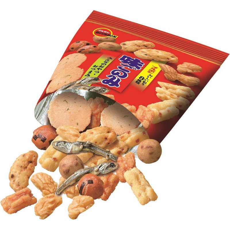 Bourbon Aji Gonomi Family Pack Japanese Mixed Rice Crackers, Small