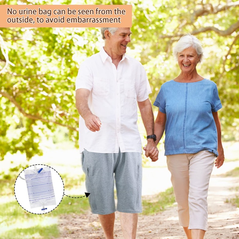 Fleece Lined Catheter Leg Bag Pants - Urine Bag Pants