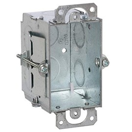 Hubbell-Raco 506 Switch Box in 3 x 2-Inch Gangable 2-1/2-Inch. Deep, Eight 1/2-Inch. Knockouts, Old Work, Plaster Ears, Gray Finish
