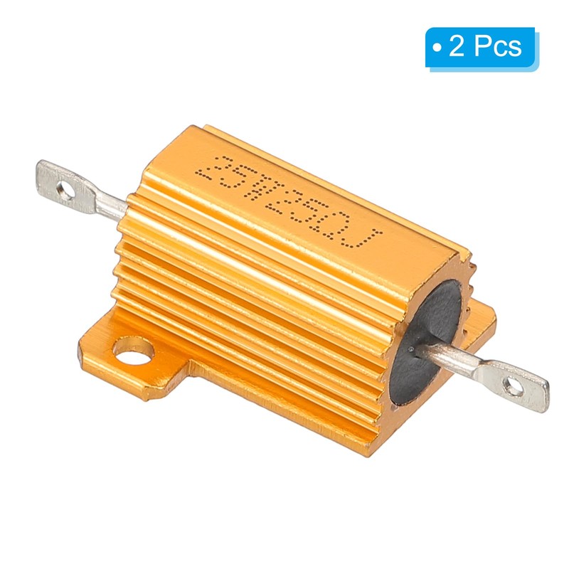 PATIKIL 25W 25 Ohm Aluminum Shell Resistor 2 Pack Aluminum
