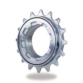 TSTRAUM Single Speed Bicycle Freewheel 16/18 Teeth Flywheel, One Speed Replacement Accessories Compatible with 1/2 Inch x 1/8 Inch Bicycle Freewheel (Silver 16T)