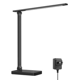 Lepro LED Desk Lamp for Home Office, 9.5W 750LM Metal Touch Control Desk Light, 5 Color Modes 5 Brightness Level, Eye Caring Task Lamp For Reading, Sewing, Crafts, School Supplies, Puzzle Light, Black