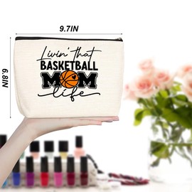 Basketball Gifts Basketball Mom Makeup Bag Mom Gifts Birthday Christmas Friendship Gifts Cosmetic Bag Basketball Accessories Basketball Bag for Women Basketball Coach Lovers Team Player Mama
