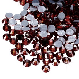 sourcing map 2880 Pcs Hotfix Rhinestones Flatback Crystal Glass Gems Art Rhinestones for Crafts Clothes DIY Decoration(SS10 2.9mm,Dark Red)