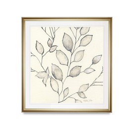 Renditions Gallery Gold Framed Paintings Cluster of Whispering Leaves Wall Hanging Artwork for Kitchen Home Office Walls - 17"X17" GA001