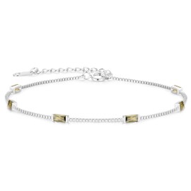 LOUISA SECRET Women's Layered Bracelet with Zirconia Pendants Double Chain Women's 925 Sterling Silver Gold Bracelets Adjustable Valentine's Day Mother's Day Birthday Christmas Gifts for Her Women,