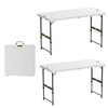 FanttikOutdoor 4ft Portable Folding Table, One-Handed Height Adjustment, 4 Heights,