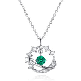 Silver Thunder Necklace, Women's, Zirconia, Birthstone, Silver 925, Pendant, Hypoallergenic, Accessory, Birthday, Anniversary, Valentine's Day, Gift, Sterling Silver