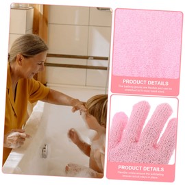 Minkissy 10pcs Exfoliating Shower Gloves Body Scrubbers for Deep Cleaning Skin Care for Removing Dead Skin Impurities and Excess Oil Lightweight Travel-friendly Design Pink