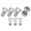 M METERXITY 4-Pack Hex Head Screw Bolt with Nuts Flat