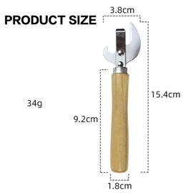 Safe Manual Metal Can Opener Side Cut Tin Lid Remover Steel Professional Ergonomic Can Opener with Wood Handle Kitchen Tools,Safe can Opener,can Opener Manual,Professional tin Opener