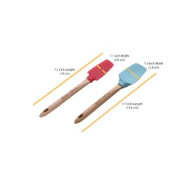 Chicago Metallic Mini Spatulas, Features Flexible Heads That are Gentle on Bowls and Heat resistant to 500F, Safe to Use on All Cookware, Set Of 2, Multicolored