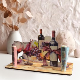 Wein Geschenk - Wein 3D-Holzkarte | Geldgeschenke, Einladungskarte, Gutschein Einladung Essensgutschein Für Sie Oder Für Ihn, Weinkarte, Glückwunschkarte Zum Runden Geburtstag Oder Jahrestag