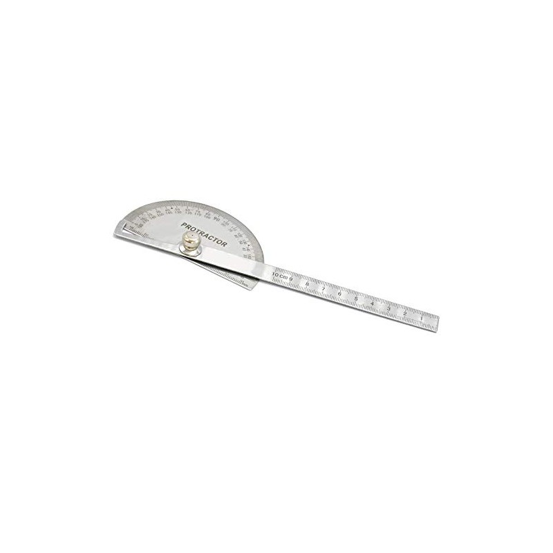 AAProTools Steel Protractor 0-180 Degrees with Round Head Stainless WG-004
