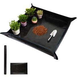 WondMall 39.4" x 39.4" Large Plant Repotting Mat for Indoor Plants, Portable and Foldable Gardening mat, Waterproof Transplanting Potting Mat in Garden Outdoor