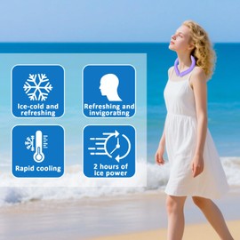 Reusable Cooling Neck Wrap for Hot Weather, Neck Cooling Tube, Adjustable Cold Therapy Wrap for Outdoor Sports, Golf, Gardening, Transparent PVC with 6Hrs Cooling, Adult & Youth (Taro Purple)