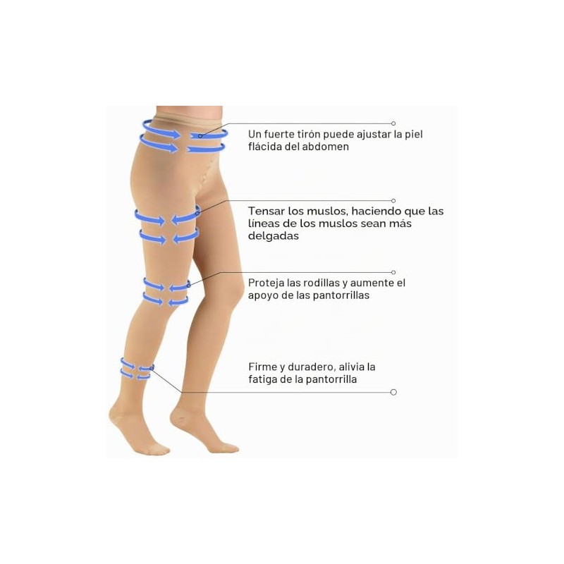 2 pantimedias de compresión de 20 a 30 mmHg opacas