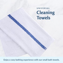 Groko Textiles Universal Cleaning Towels, Bulk 24 Pack, 16” X 19” 100% Cotton Fully Bordered Commercial Grade Terry Weave Cloth Bar Mops for Everyday Restaurant or Home Use