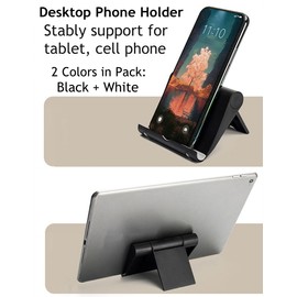 JUSDIQIR Adjustable Foldable Cell Phone Stand for Desk, Compatible with Most Smartphones and Tablets, Fits Devices up to 10 Pounds