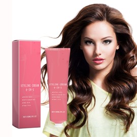 Styling Cream for Curly Hair, Moisturising Gel for Curly Hair, Curls Defining Caring Cream, Invigorating Curl Gel, Nourishing Gel Cream for Curly and Frizzy Hair