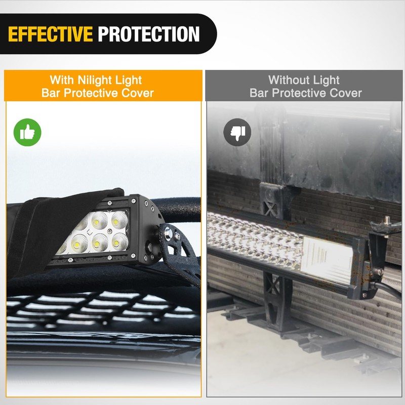 Nilight LED Light Bar Cover 52 Inches Black Nylon Protective