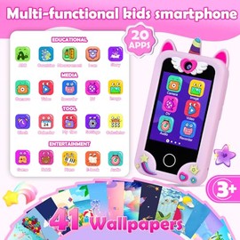 Teléfono Inteligente para Niños, Juguetes de Unicornio, Regalos de Navidad y Cumpleaños para Niñas de 3 a 10 años, Teléfonos Juguetes de Aprendizaje p