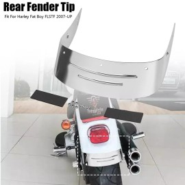 Unbranded Iron Rear Fender Tip Trim Ribbed Chrome Fit for Harley Fat Boy FLSTF EFI FLSTFI