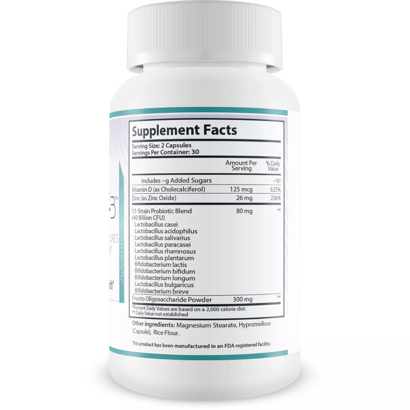 40 Billion E-Viscera-3 Probiotic Supplement - Digestive and Immune Health