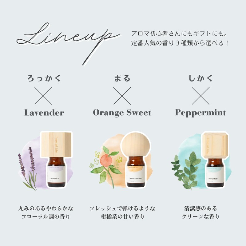 Tree of Life Hinoki Aroma Cap Set Round x Sweet