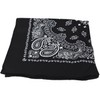2X BLACK Bandana with WHITE square Paisley pattern ON BOTH