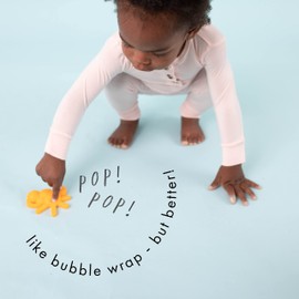 Doddle & Co. The Chew Teether- Sunshine, Poppable Bubbles, Toddler Teething Fidget Toy for Baby
