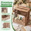 MRSUPP Wooden Wedding Card Box, Hollow Acrylic Window, 24x20x24cm