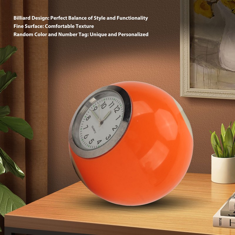 Ball Shape Table Clock Billiards Ball Clock Resin Accurate Decorative