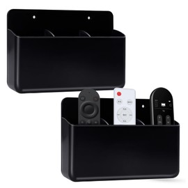 ElysianTails TV Remote Holder, 2 Packs Remote Control Holder 3 Slot Wall Mounted TV Controller Holder for Home Office School, Wall Mounted Pen Holder