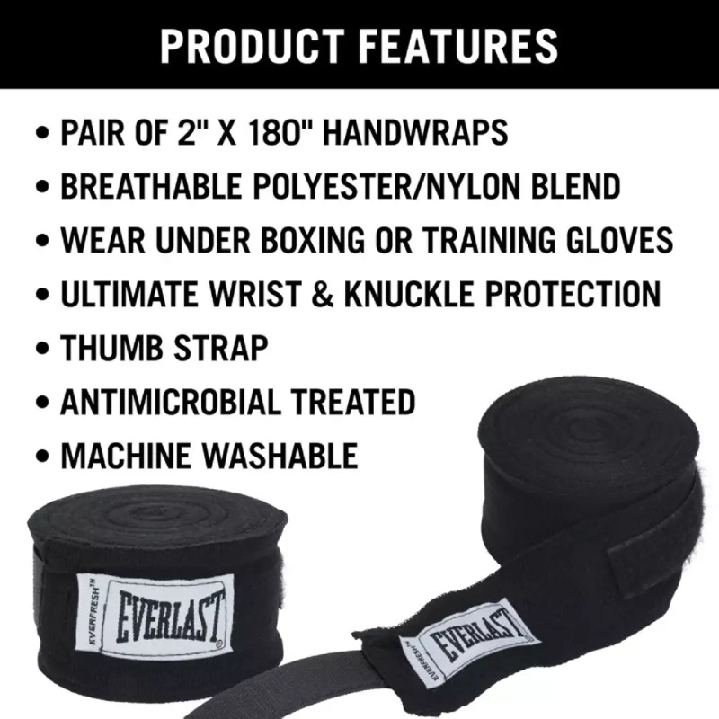 Everlast 에버라스트 복싱 핸드랩 세탁기 세탁 가능한 스피드백 훈련 및