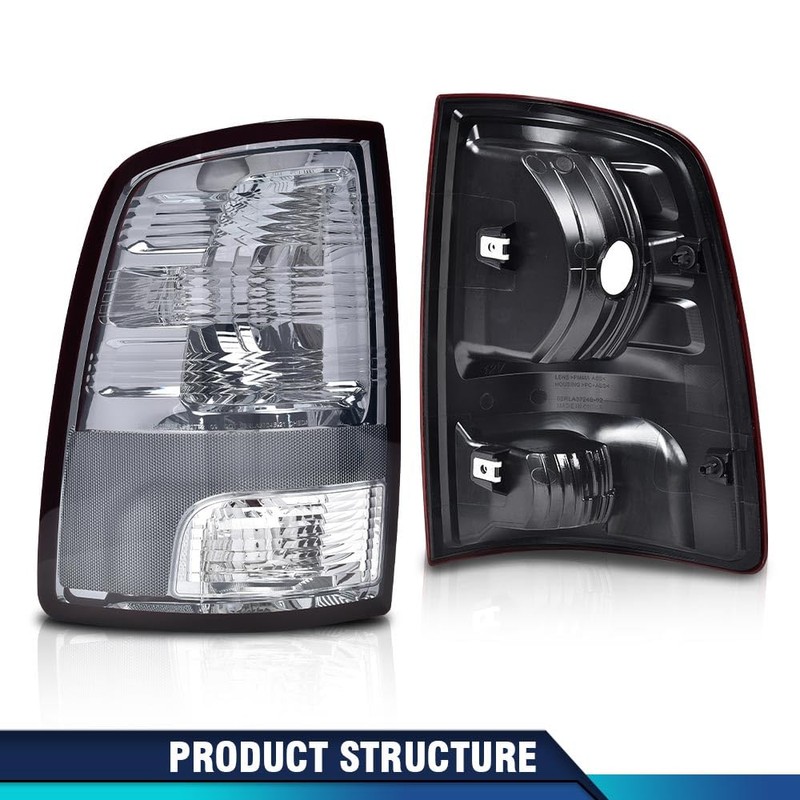 PIT66 Smoke Tail Lights,Compatible with 2009-2018 Dodge Ram 1500/Fit 2010-2018