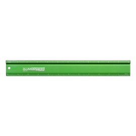 Alumicolor AlumiCutter Aluminum Steel Straight Edge for Office, School, Engineering and Framing, 12IN, Green