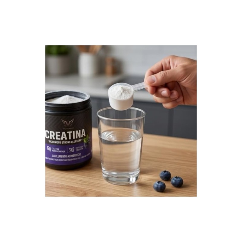 Creatina Monohidratada Blueberry Polvo | Estevia | 6g Por Toma