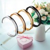 Zuo Bao Hair Tie Bracelet Stainless Steel Grooved Cuff Bangle