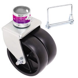 Stegewop 6" Trailer Jack Swivel Caster Dual Wheel Replacement,2000lbs Capacity with Pin Boat Hitch Removable