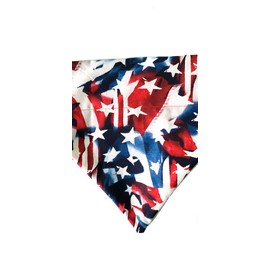Red White and Blue Stars and Stripes Over the Collar Dog Bandana That Slips Onto Your Dogs Existing Collar Size (X-Small)