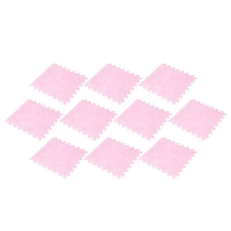 10pcs Plush Foam Floor Mat Prevent Slip Cuttable Thickened Interlocking