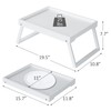 Bamboo Bed Tray Table with Folding Leg, Breakfast in Bed