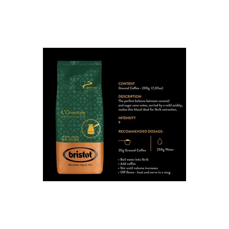 Bristot L'Orientale | Gourmet Coffee for Ibrik | Ground Coffee