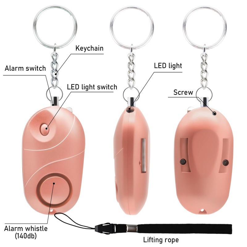 Personal Alarm, Qoosea Safesound Personal Security Alarm 140dB with LED