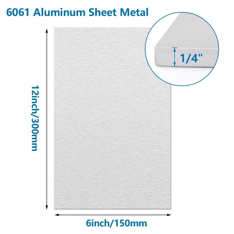 1/4Inch Thick Aluminum Sheet Plate, 6” x 12” Heavy Duty