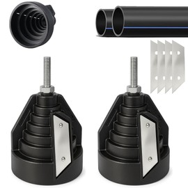 Pack of 2 Pipe Deburring Hand Deburring Plastic Pipe Chamfer Tool Deburring Tool High Performance Pipe Cutter for 20 25 32 40 50 63 mm Pipes with Sharpener and 3 Replacement Blades for DIY
