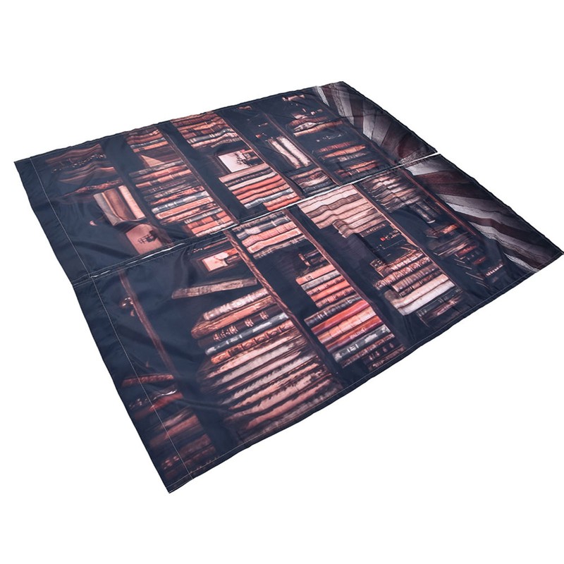 Living Room Curtains 3D Bookcase Printed Shading Curtains Bedroom Drapes