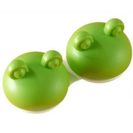 Contact Lens Case in Frog Design, "Frog" in Various Colours (Yellow, Orange, Turquoise, Pink, Green) – Q-case (Green)