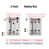 2-Pack 18650 Battery Holder, 3-Slot x 3.7V, Transparent Case with